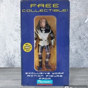 SALE!! star trek worf Klingon trilogy NIB with action figure.  9